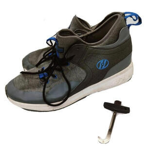Heelys Skate Shoes Youth Mens Kid Piper Tennis Shoe Gray & Blue HE 100413 Size 8